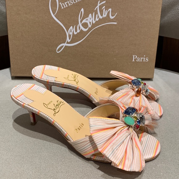 New Authentic Christian Louboutin Jewel Bow Sandals - Picture 4 of 8